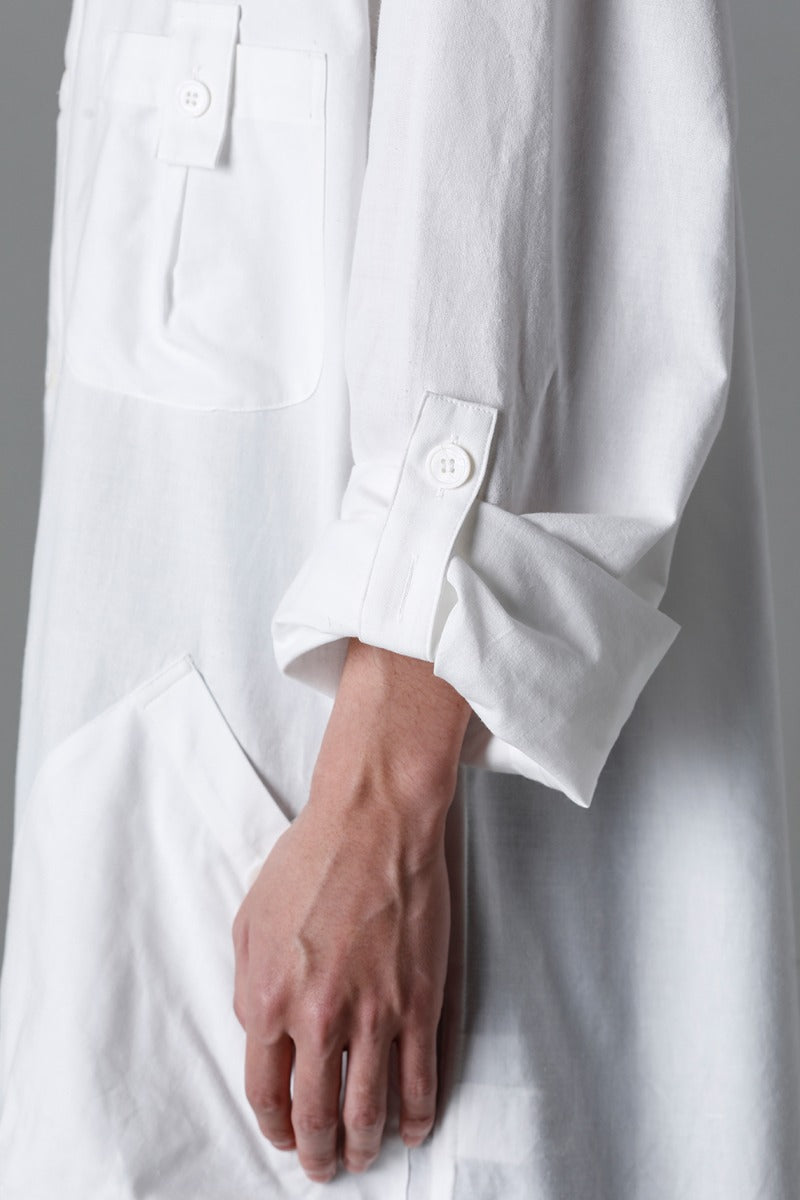 Shirt Coat Front Margin  White