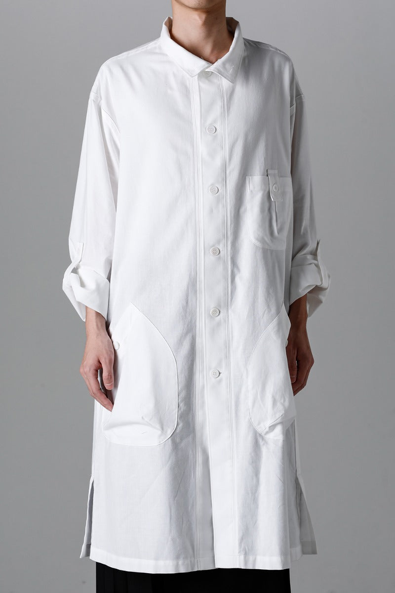 Shirt Coat Front Margin  White