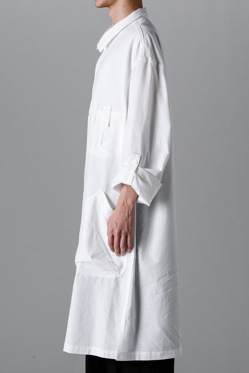 Shirt Coat Front Margin  White