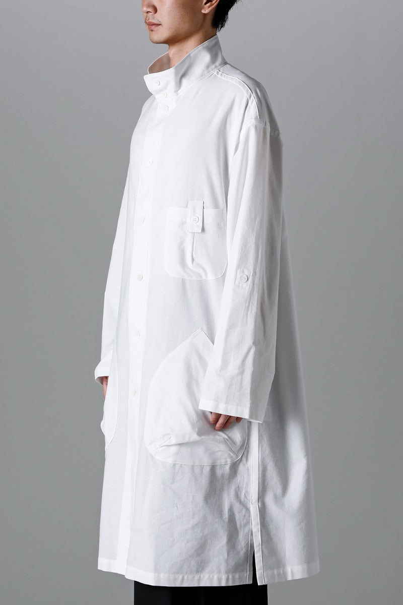 Shirt Coat Front Margin  White