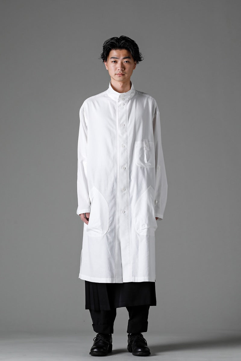 Shirt Coat Front Margin  White