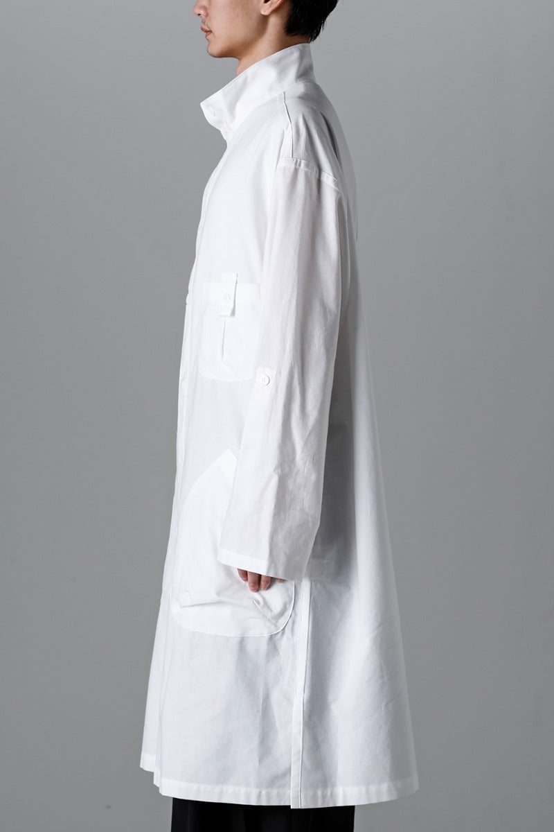 Shirt Coat Front Margin  White