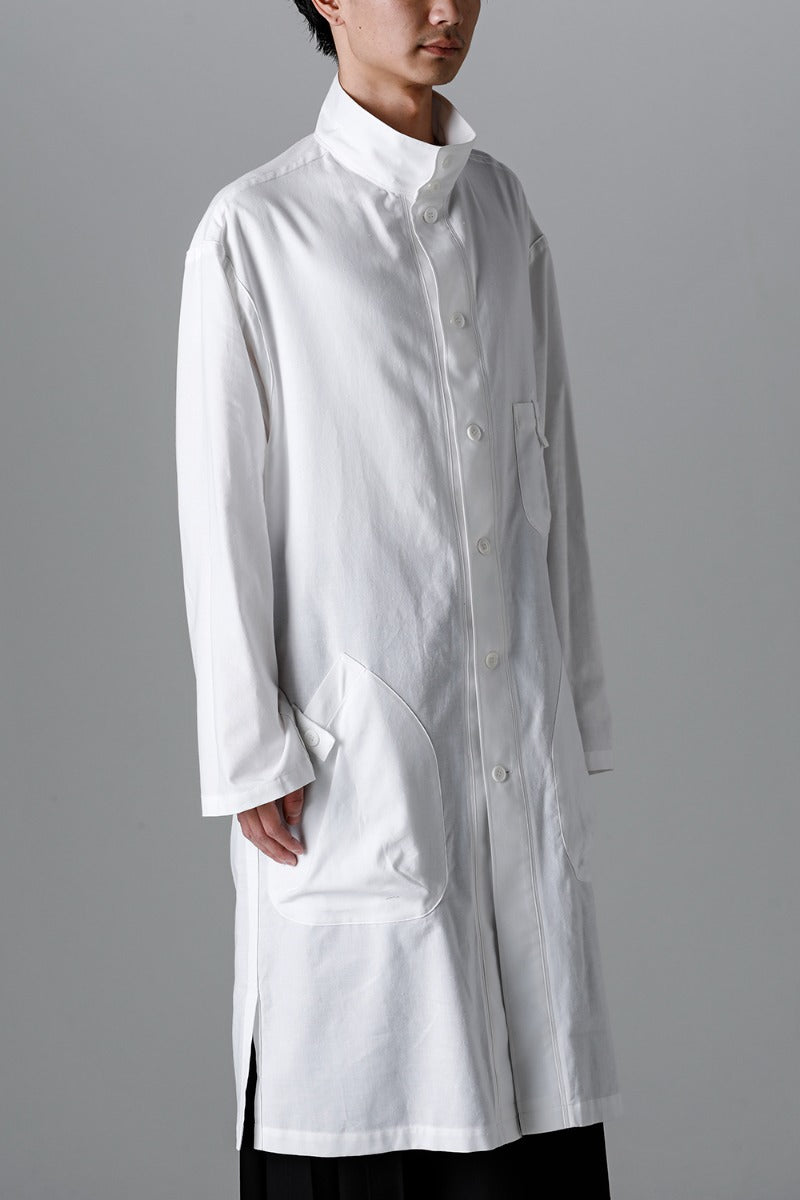 Shirt Coat Front Margin  White
