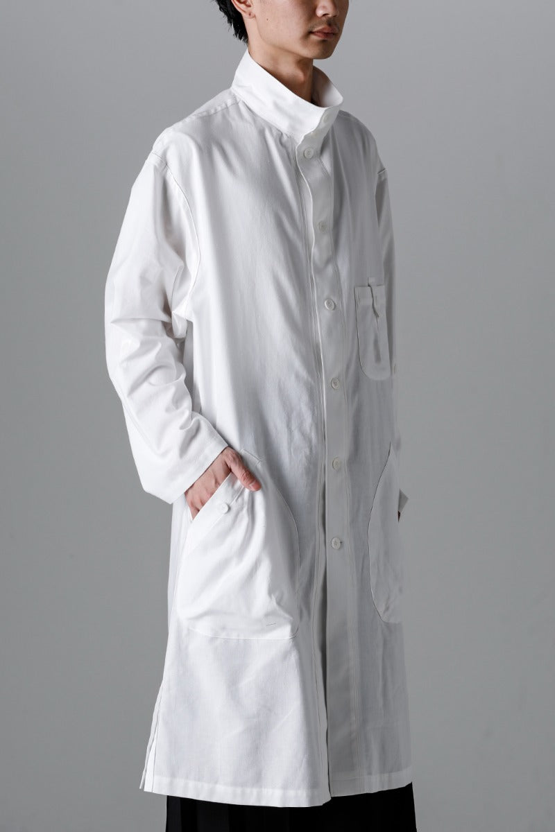 Shirt Coat Front Margin  White