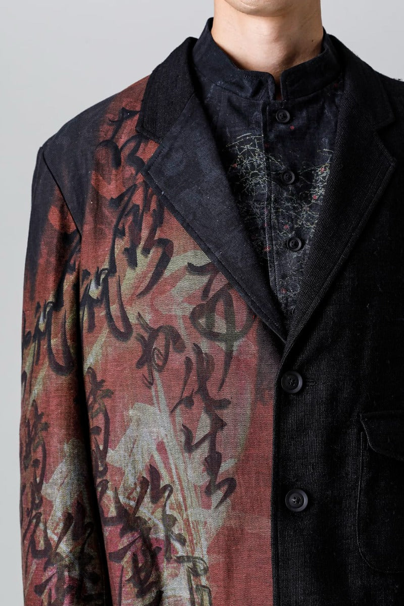 Denim Print + Seperate Fabric Jacket