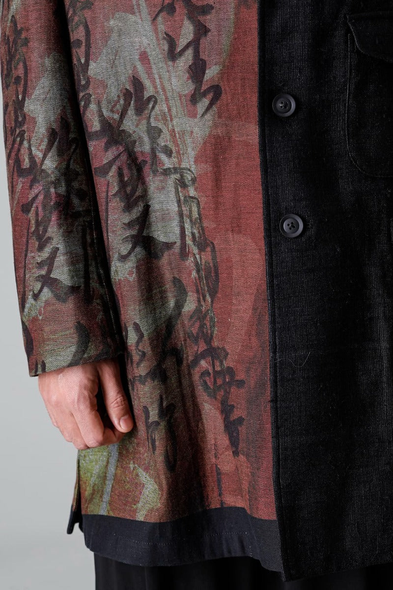 Denim Print + Seperate Fabric Jacket