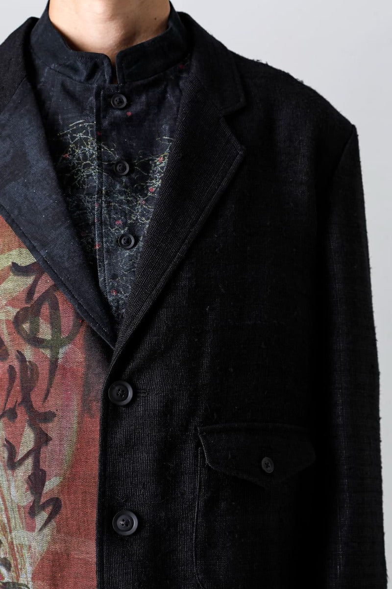 Denim Print + Seperate Fabric Jacket