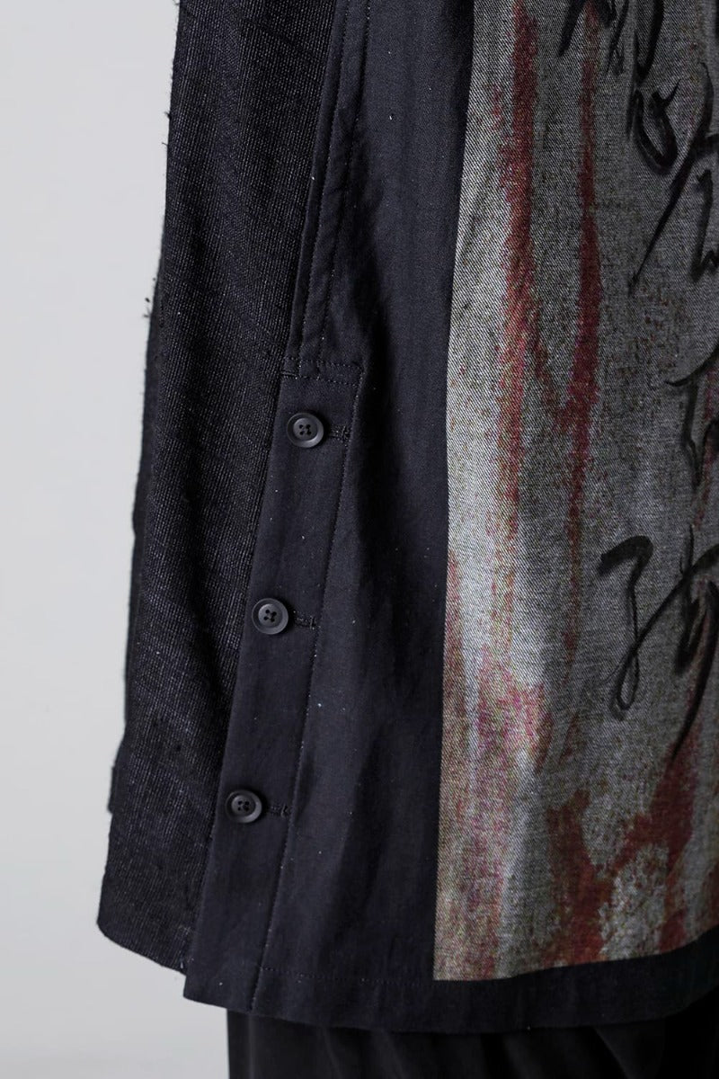 Denim Print + Seperate Fabric Jacket