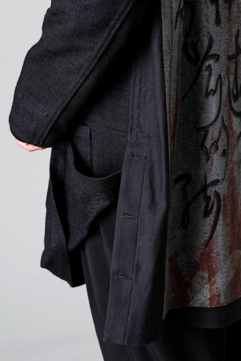 Denim Print + Seperate Fabric Jacket