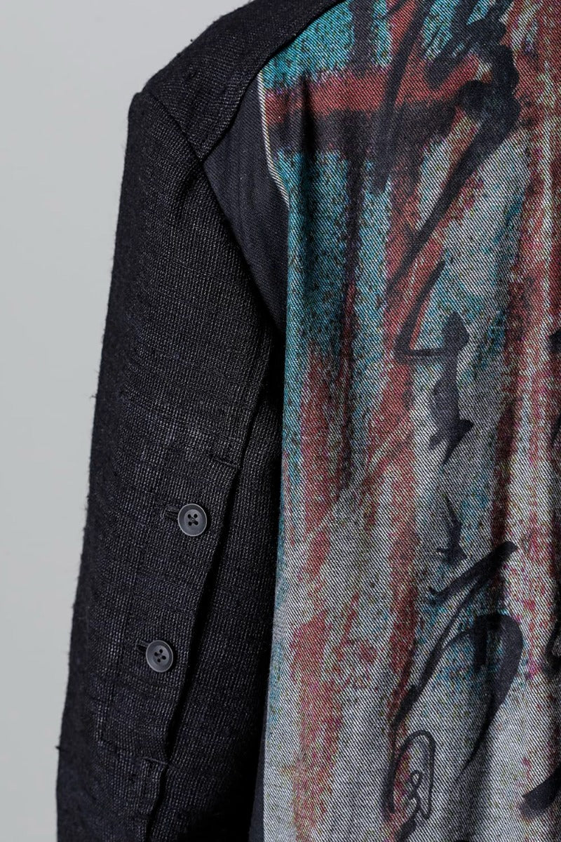 Denim Print + Seperate Fabric Jacket