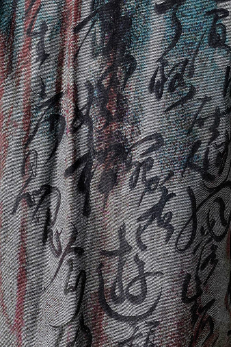 Denim Print + Seperate Fabric Jacket