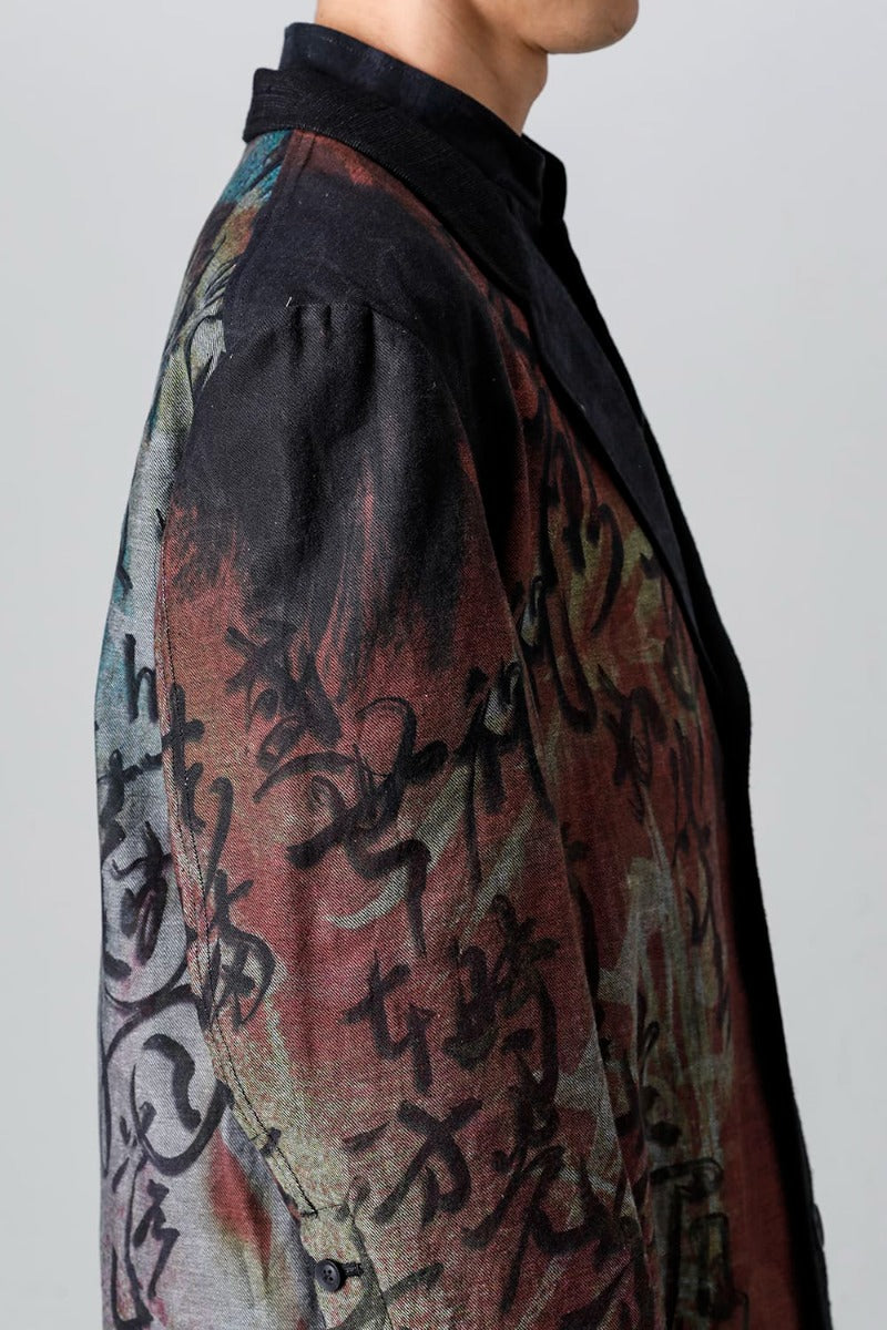 Denim Print + Seperate Fabric Jacket