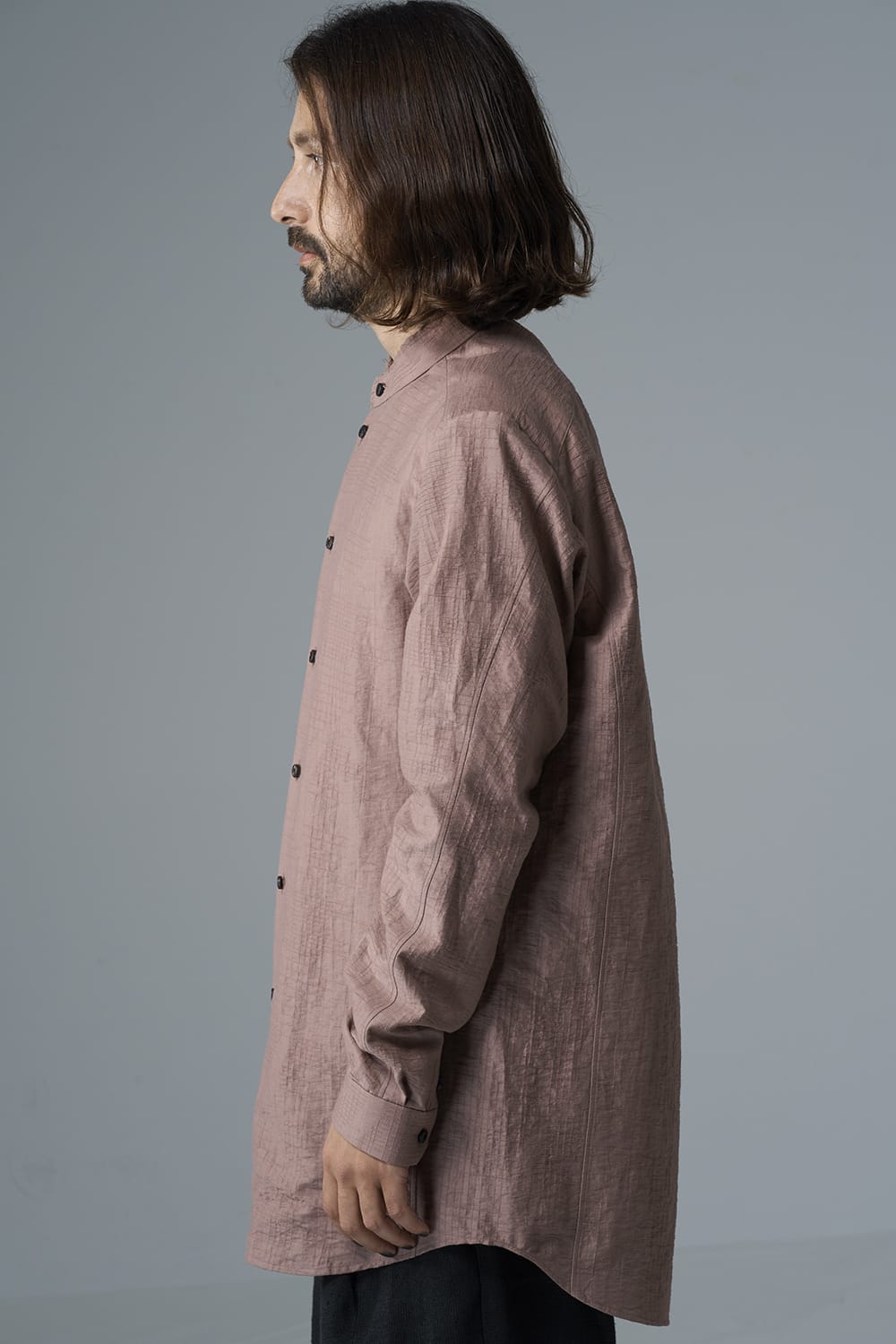 Shirt cotton / nylon Shadow jacquard  Pink Gray