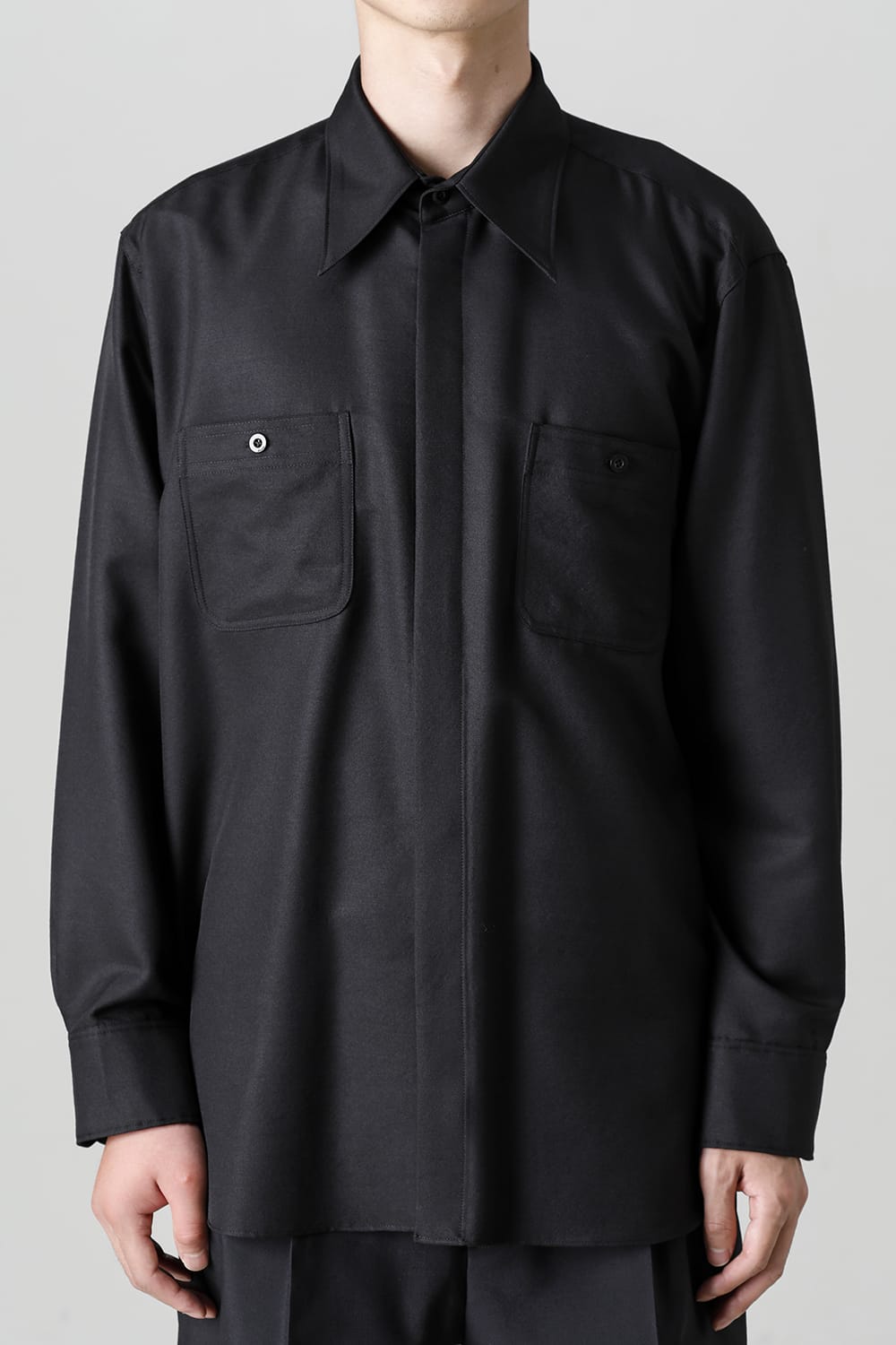 Chest Pockets Shirt Black