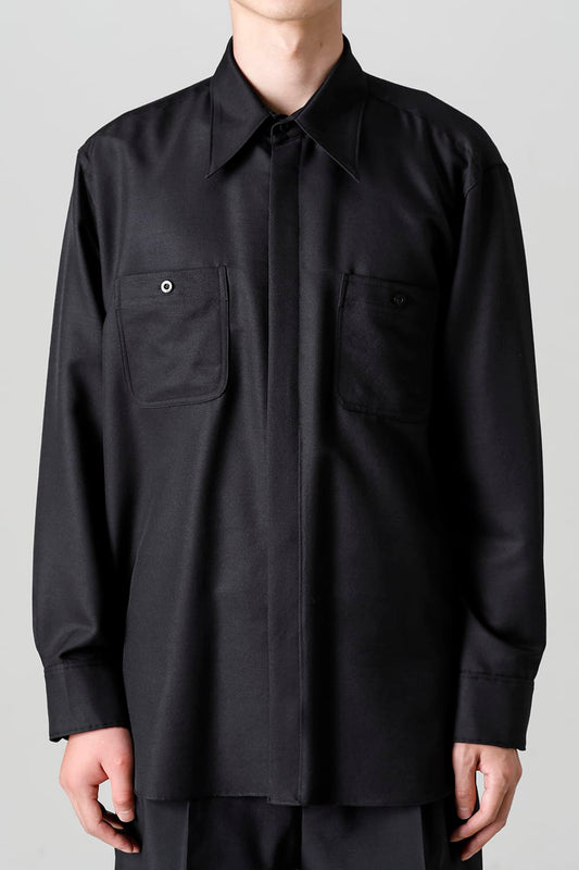 Chest Pockets Shirt Black