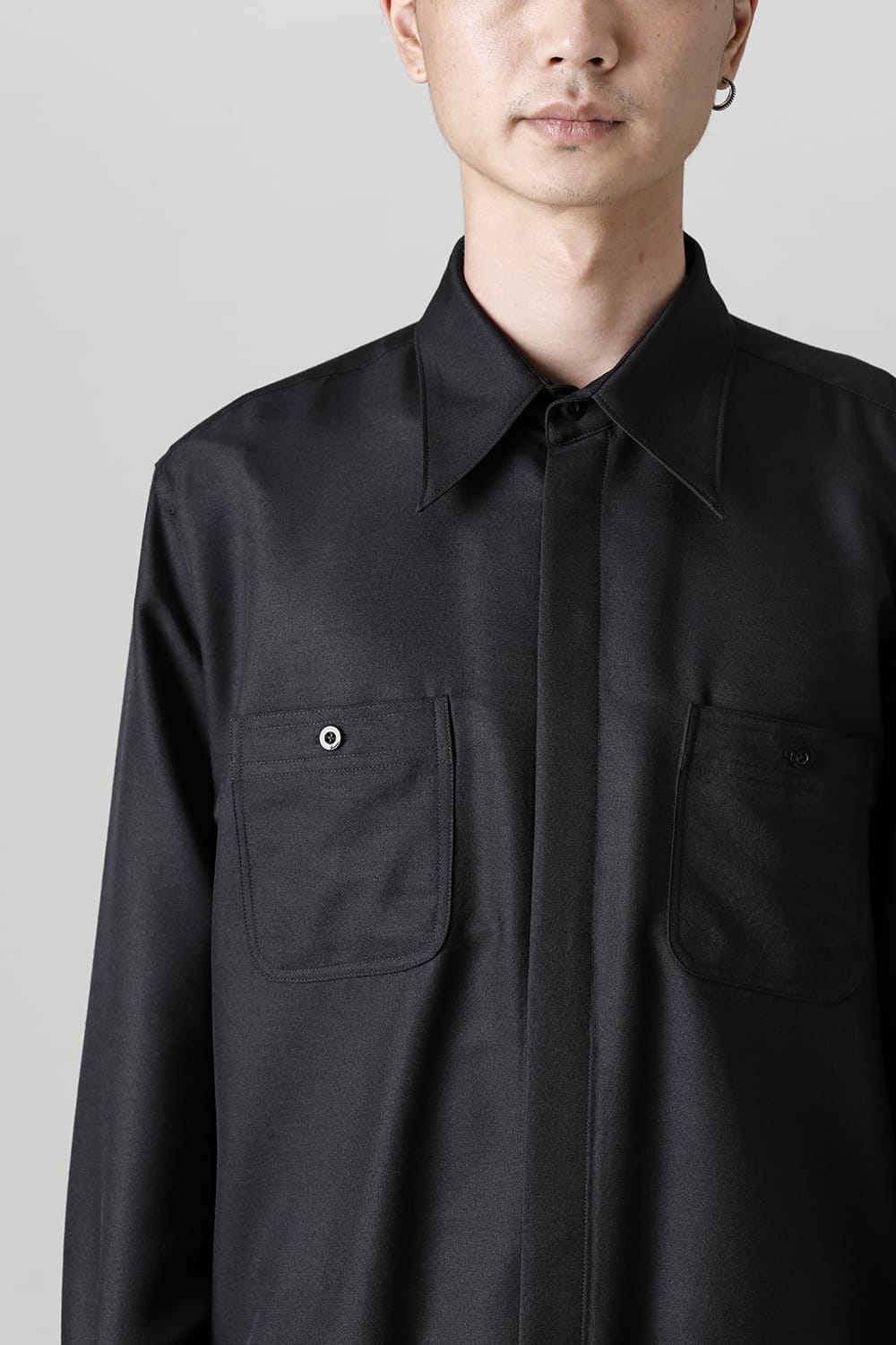 Chest Pockets Shirt Black