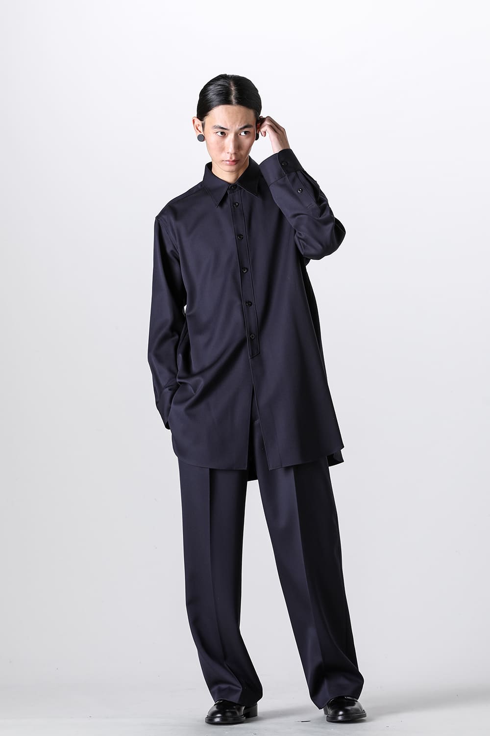 Middle Length Shirt Navy