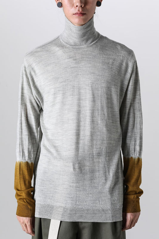 High Neck Pull Over Knit L.Gray