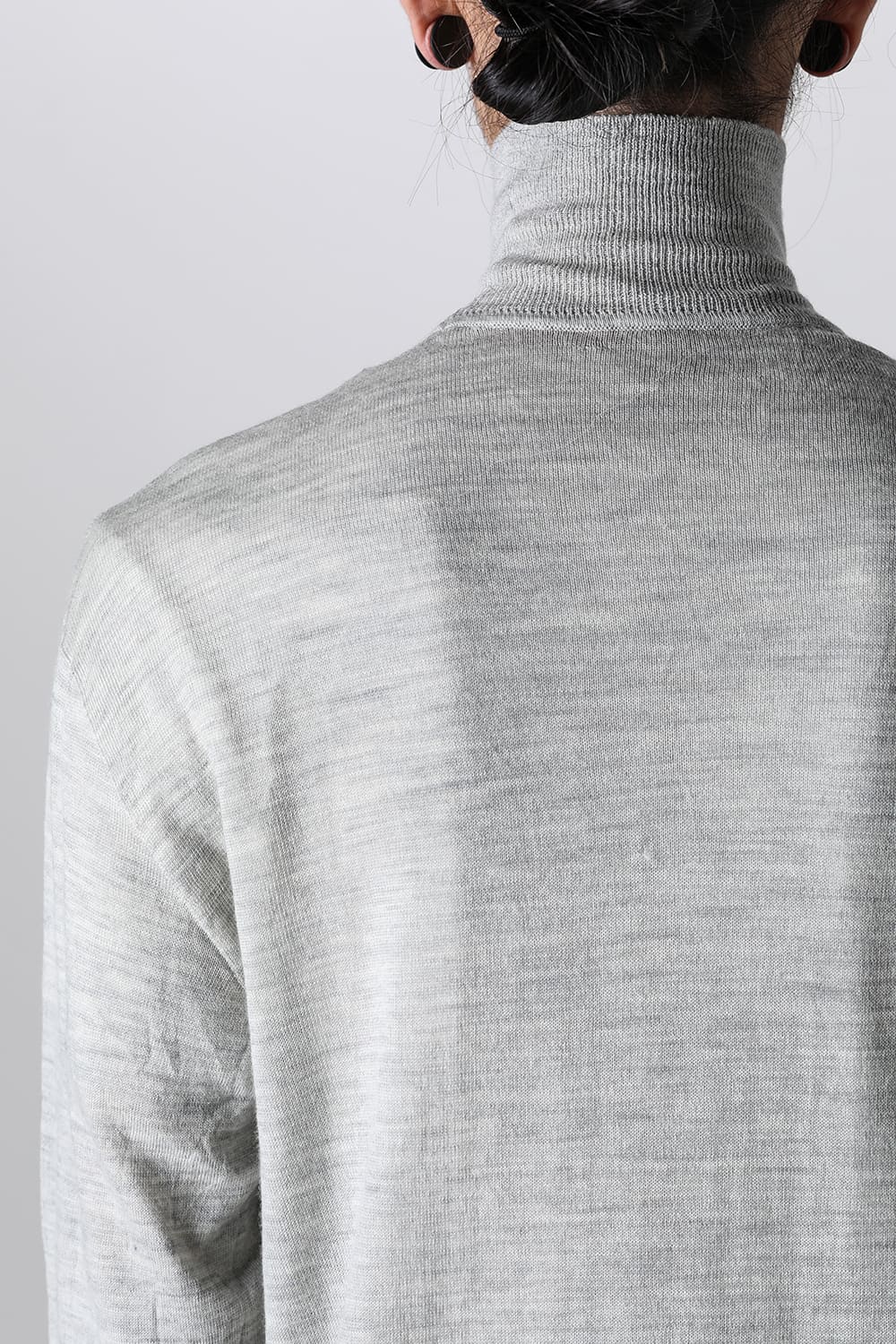 High Neck Pull Over Knit L.Gray