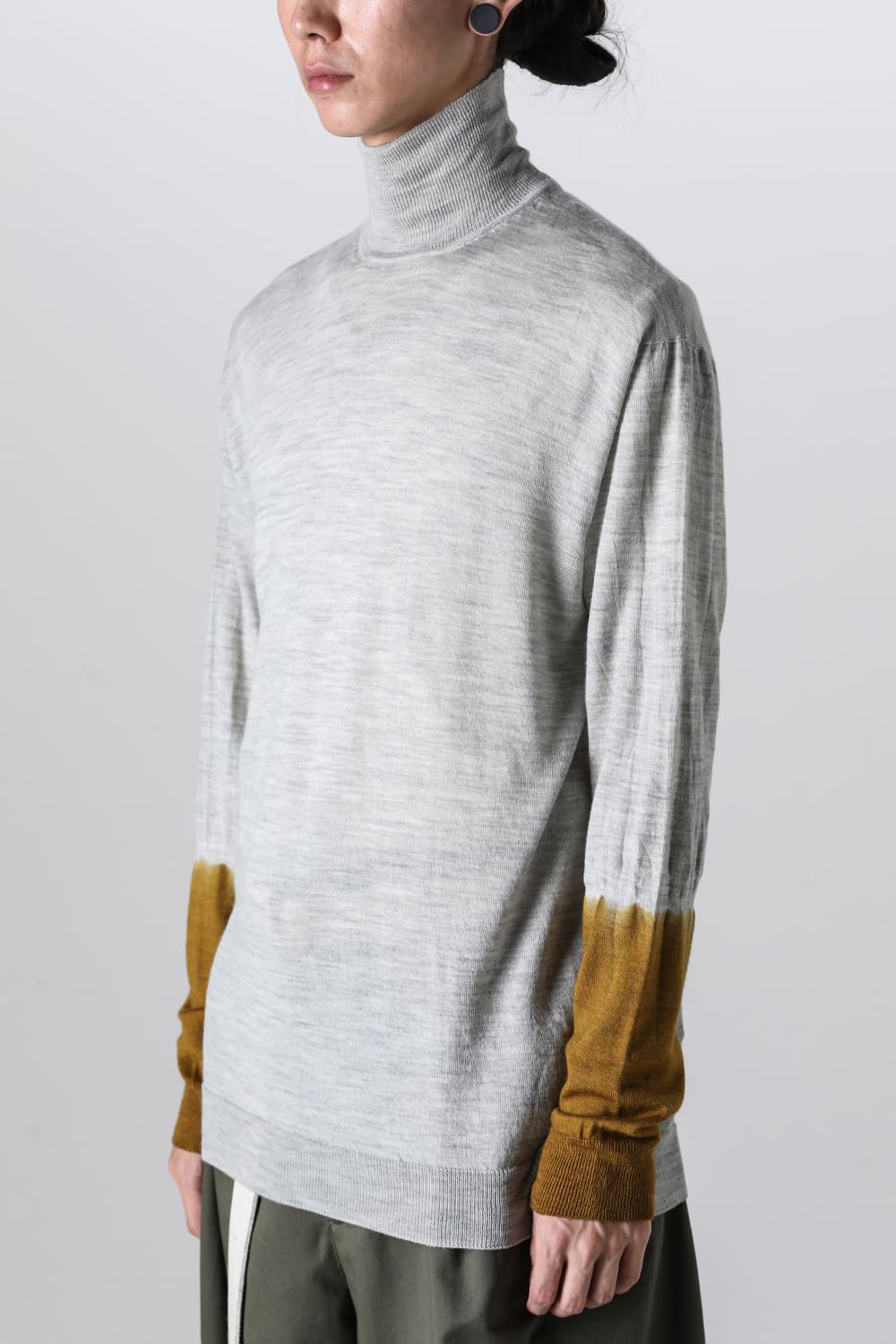 High Neck Pull Over Knit L.Gray