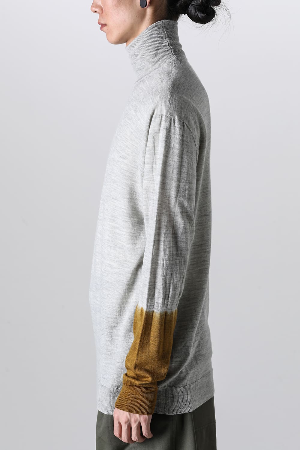 High Neck Pull Over Knit L.Gray