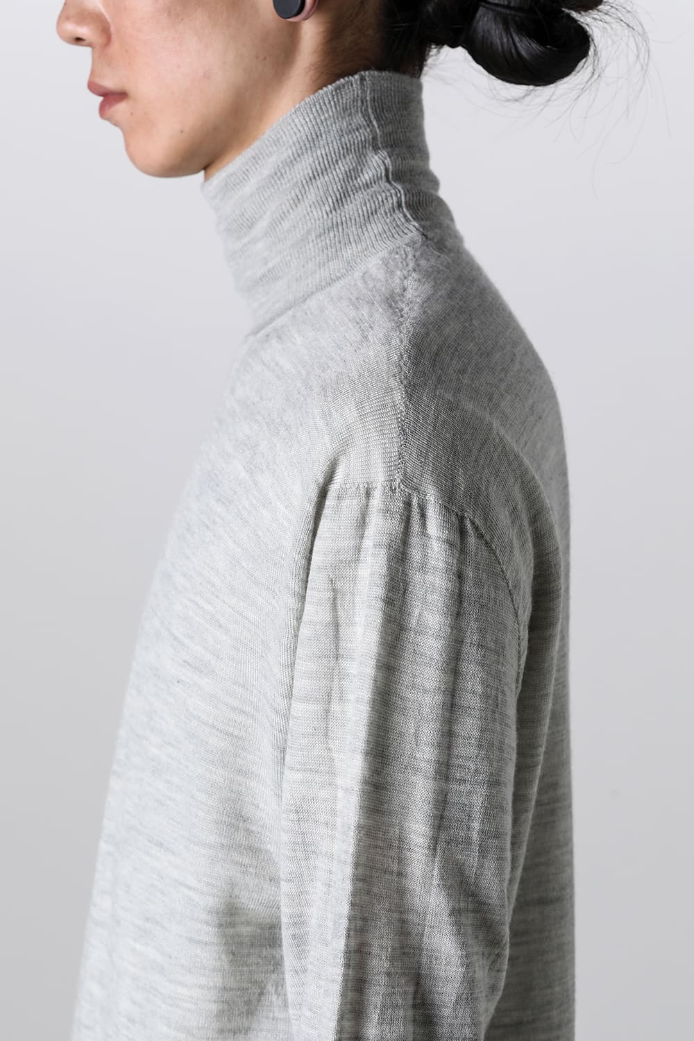 High Neck Pull Over Knit L.Gray