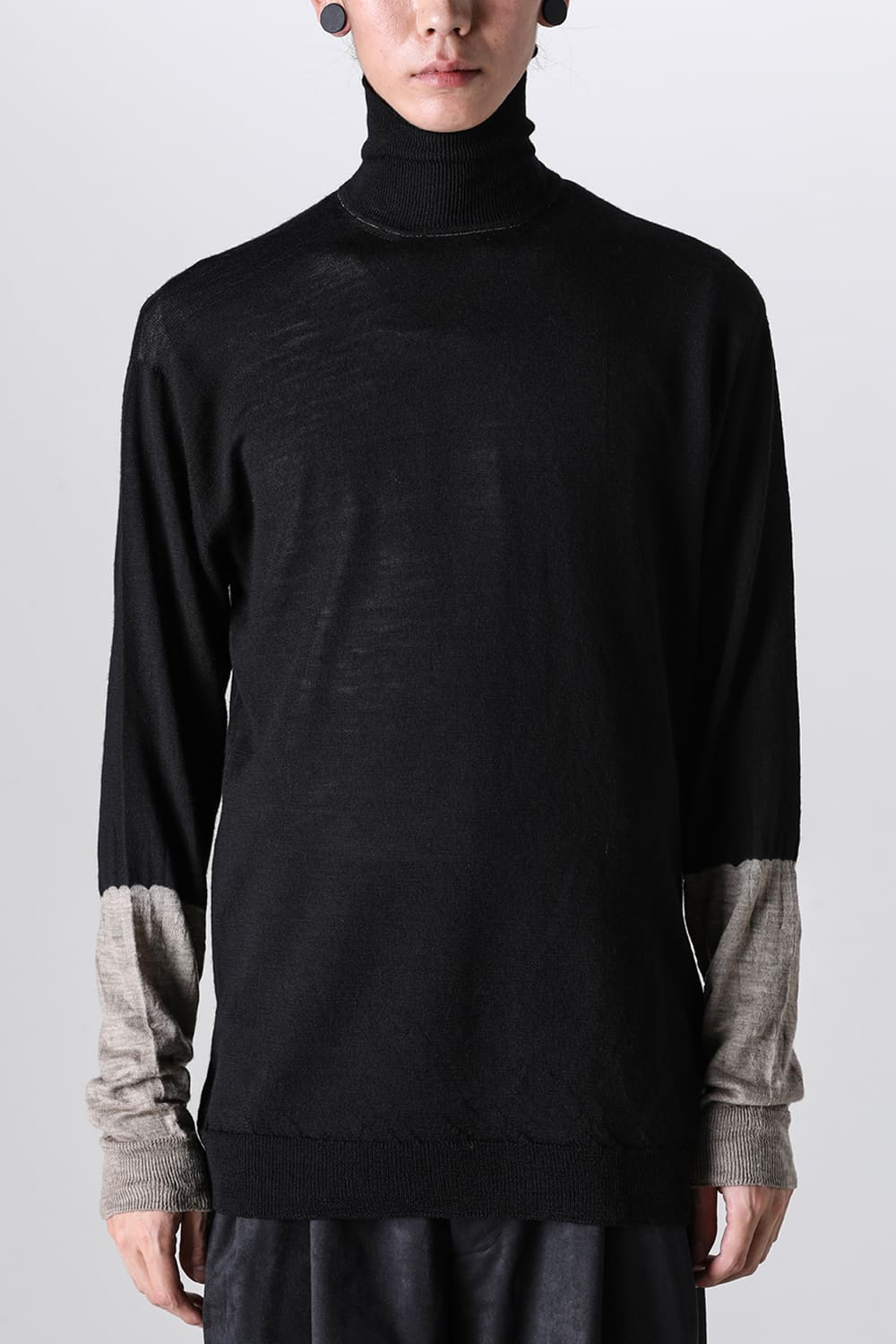 High Neck Pull Over Knit Black