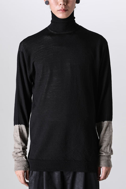 High Neck Pull Over Knit Black