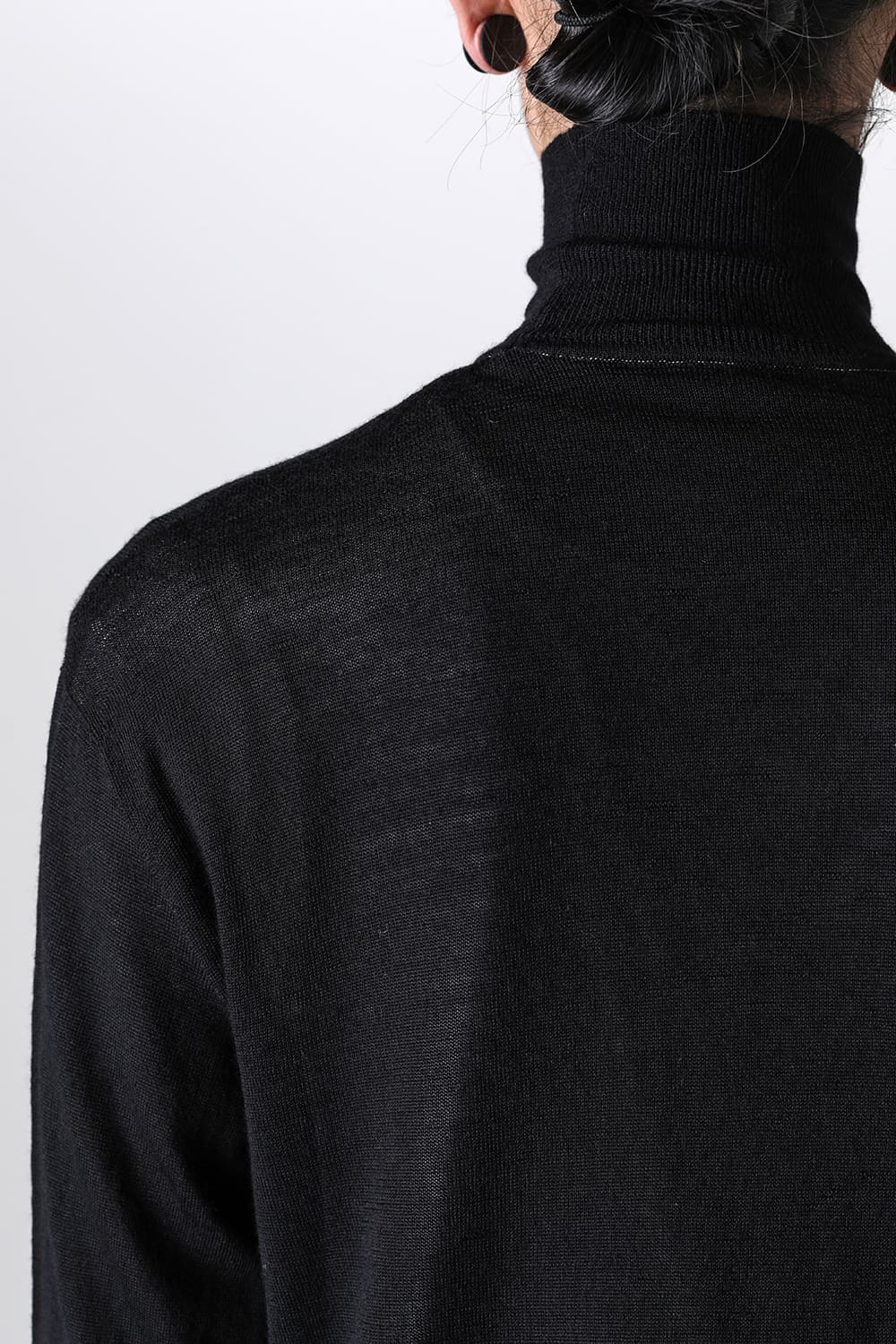 High Neck Pull Over Knit Black