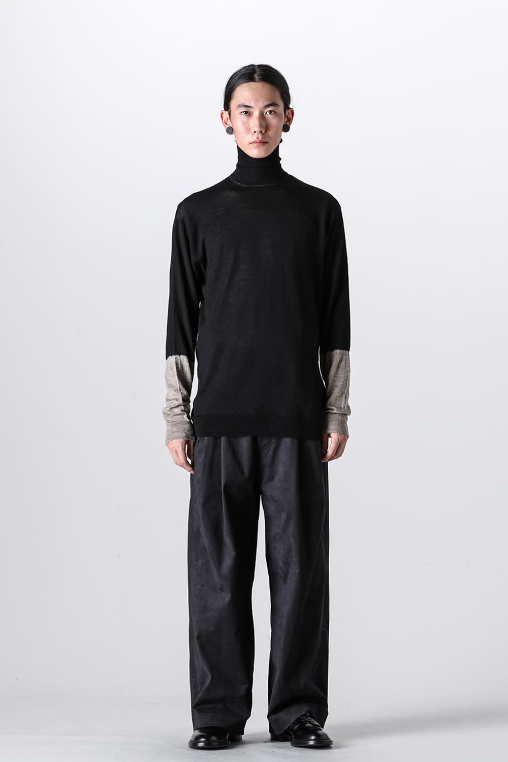 High Neck Pull Over Knit Black