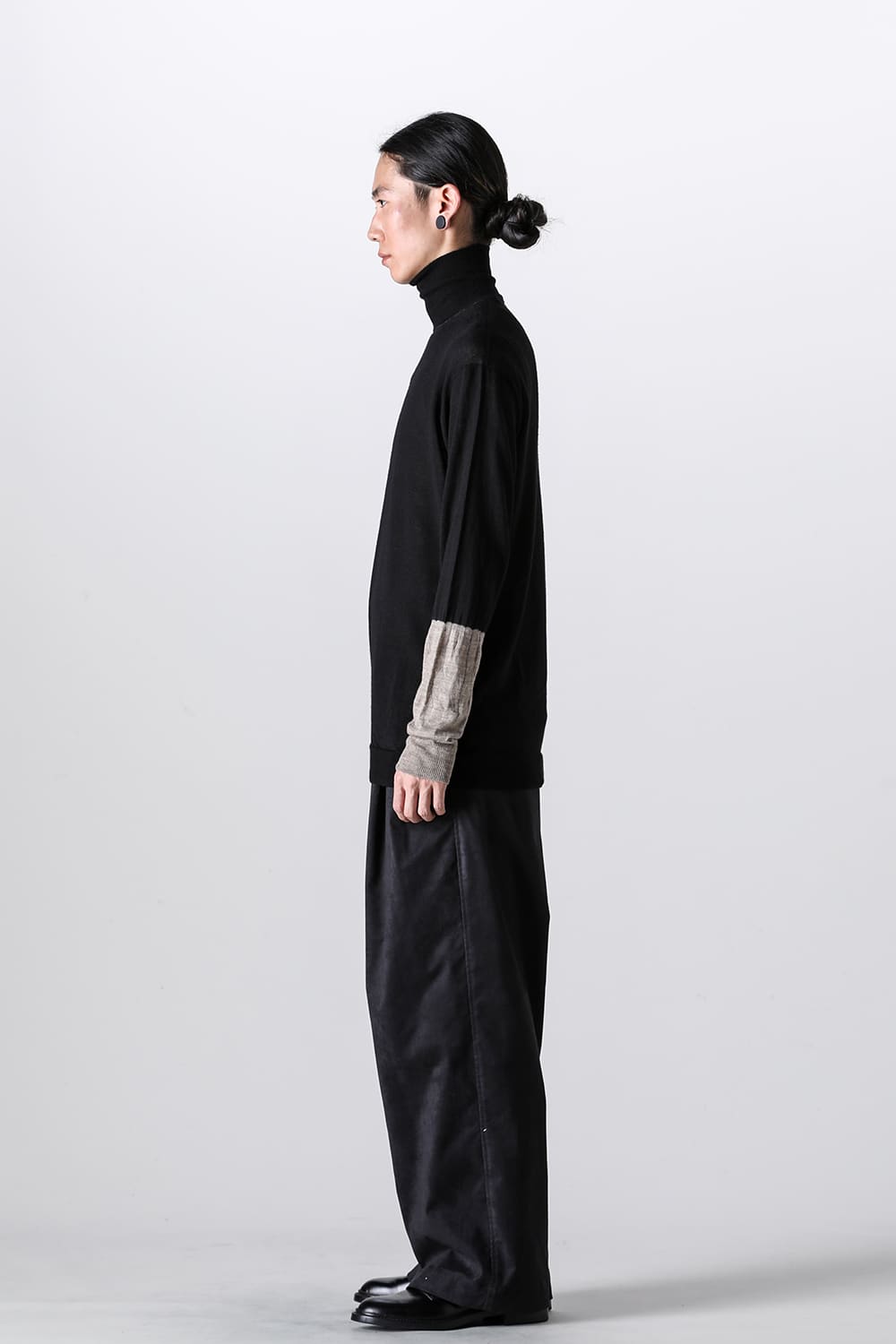 High Neck Pull Over Knit Black