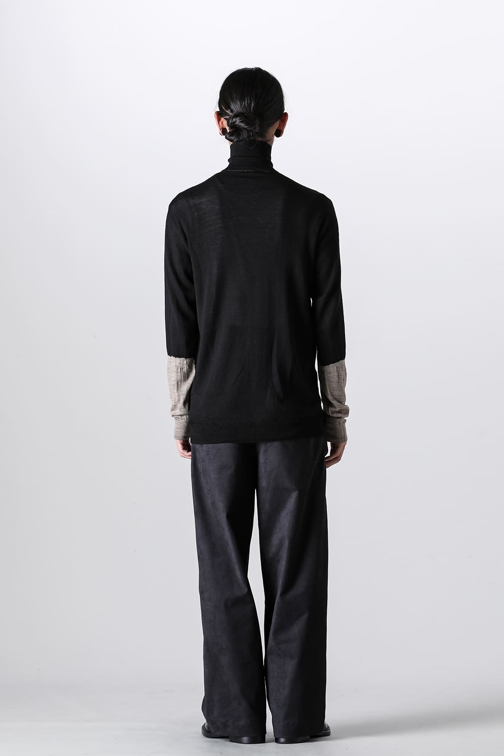 High Neck Pull Over Knit Black