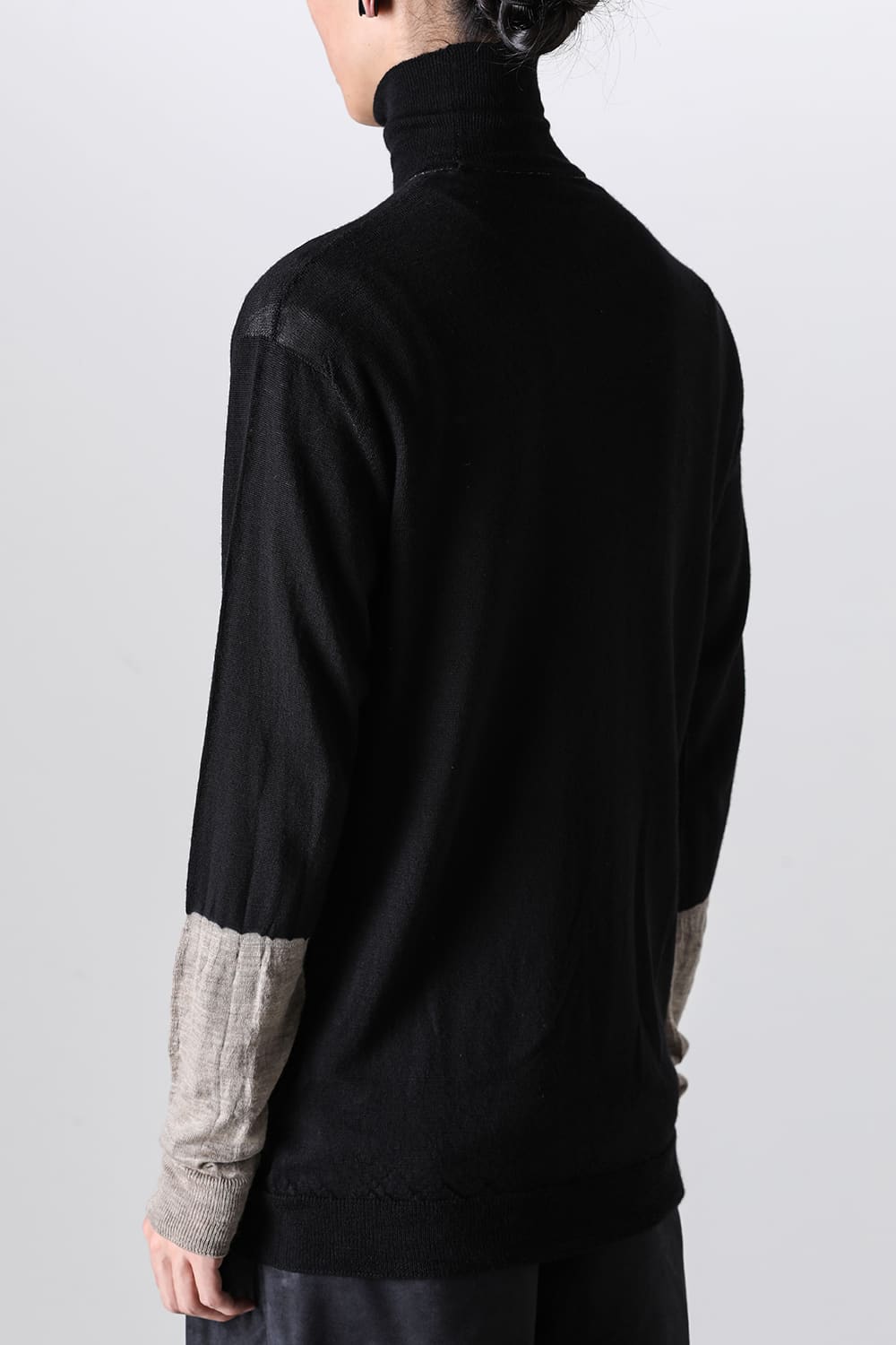High Neck Pull Over Knit Black