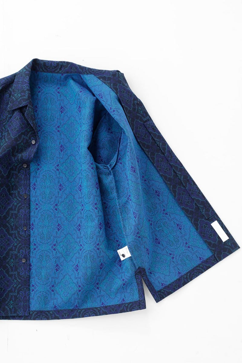 Open Collar Short-Sleeved Shirt