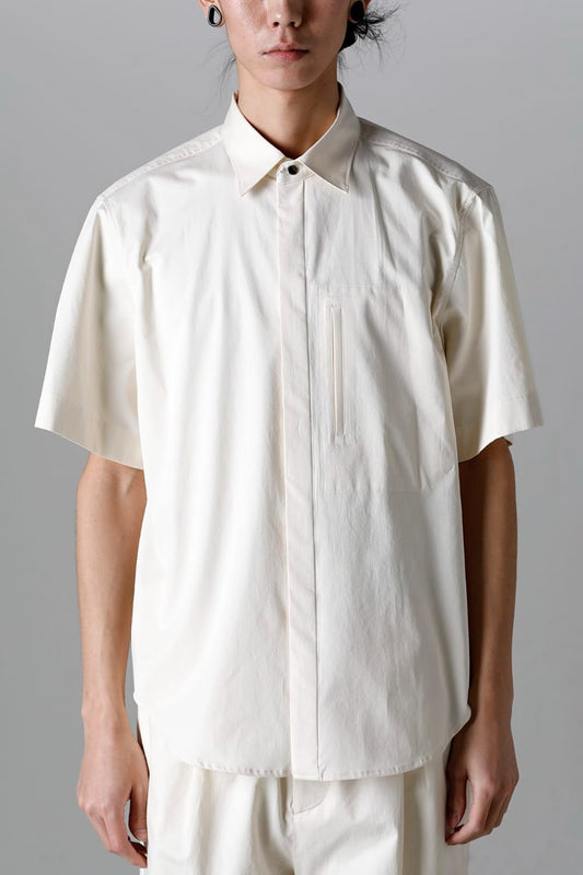 Fly Front Short-Sleeved Shirt Ivory
