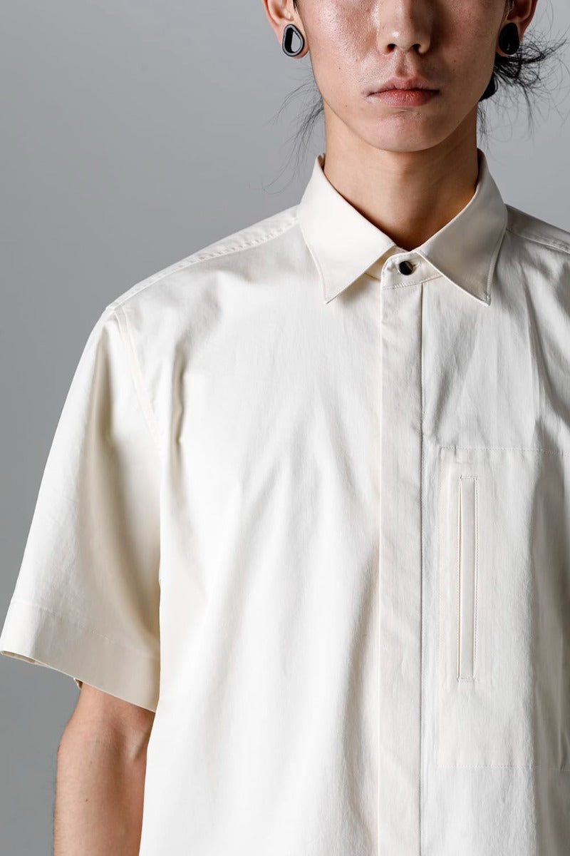 Fly Front Short-Sleeved Shirt Ivory