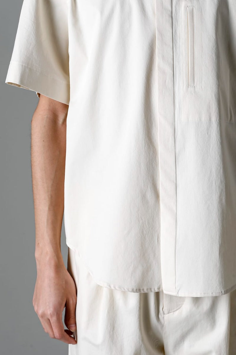 Fly Front Short-Sleeved Shirt Ivory