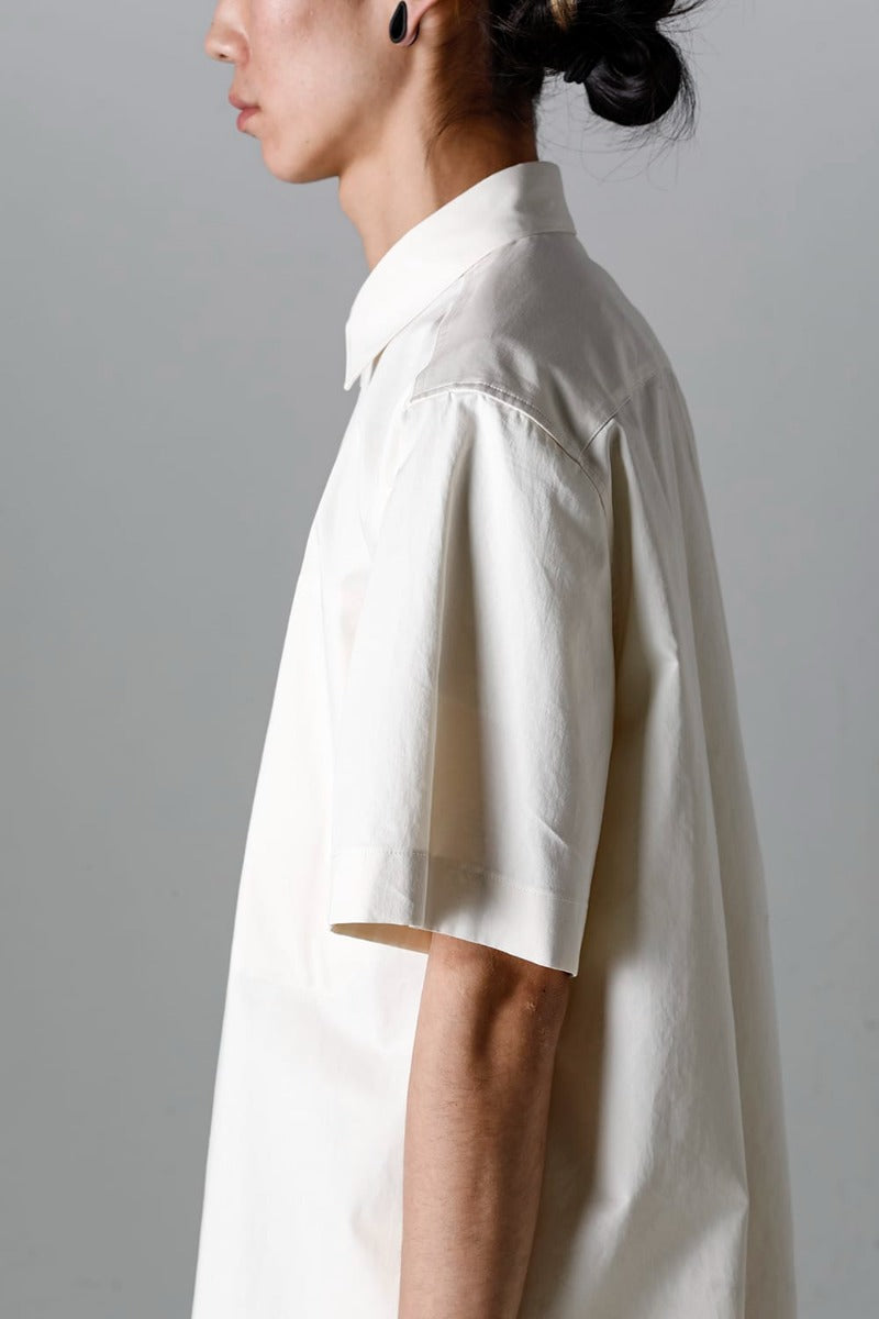 Fly Front Short-Sleeved Shirt Ivory