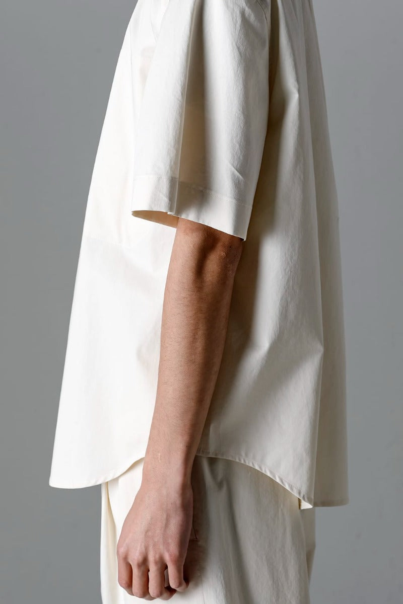 Fly Front Short-Sleeved Shirt Ivory