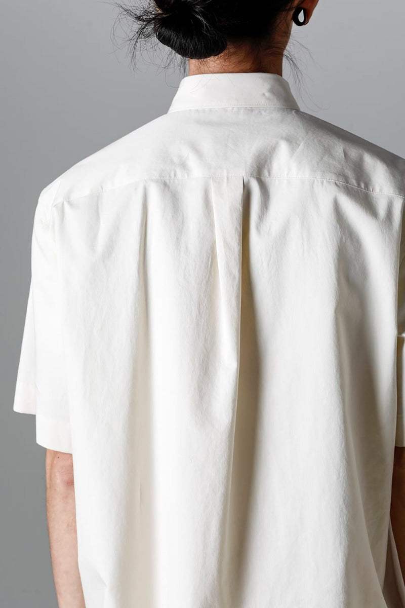 Fly Front Short-Sleeved Shirt Ivory