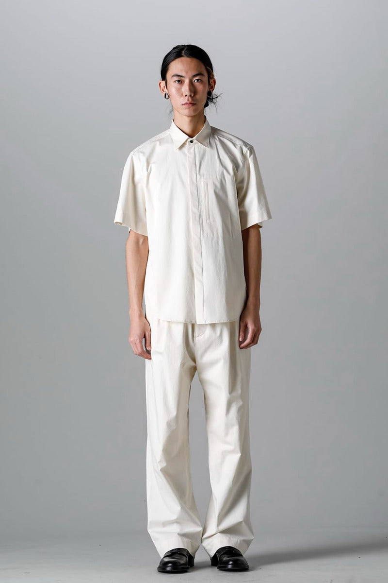 Fly Front Short-Sleeved Shirt Ivory