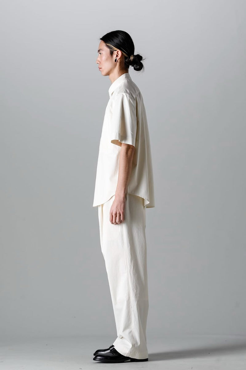 Fly Front Short-Sleeved Shirt Ivory