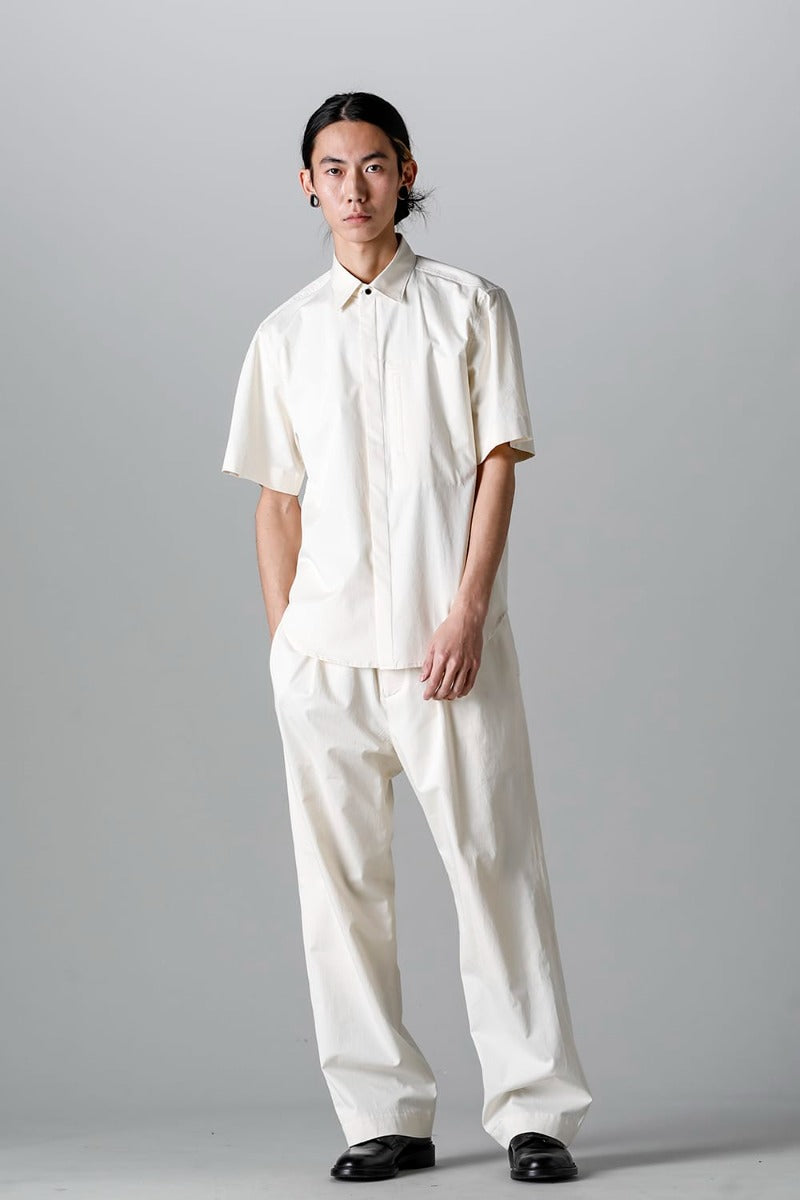 Fly Front Short-Sleeved Shirt Ivory
