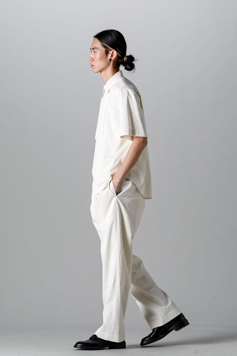 Fly Front Short-Sleeved Shirt Ivory