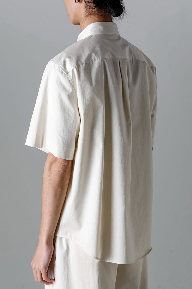 Fly Front Short-Sleeved Shirt Ivory