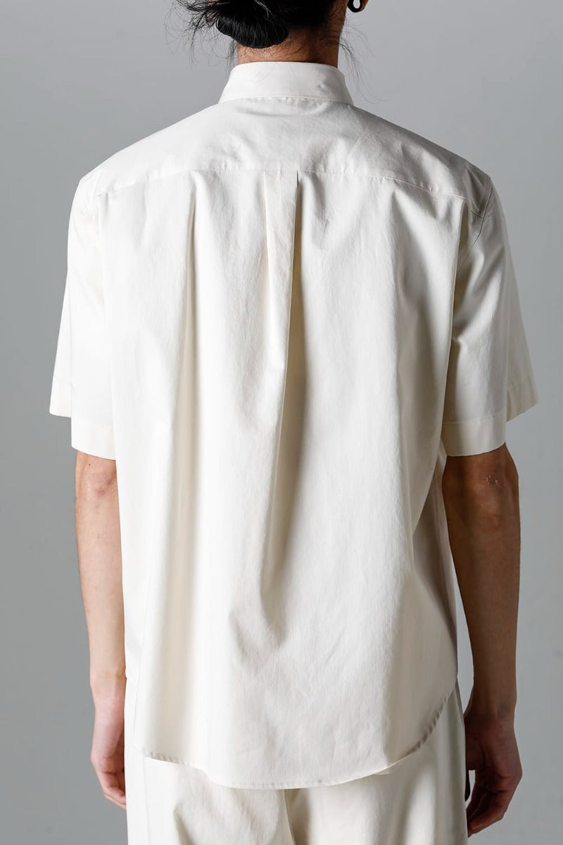 Fly Front Short-Sleeved Shirt Ivory
