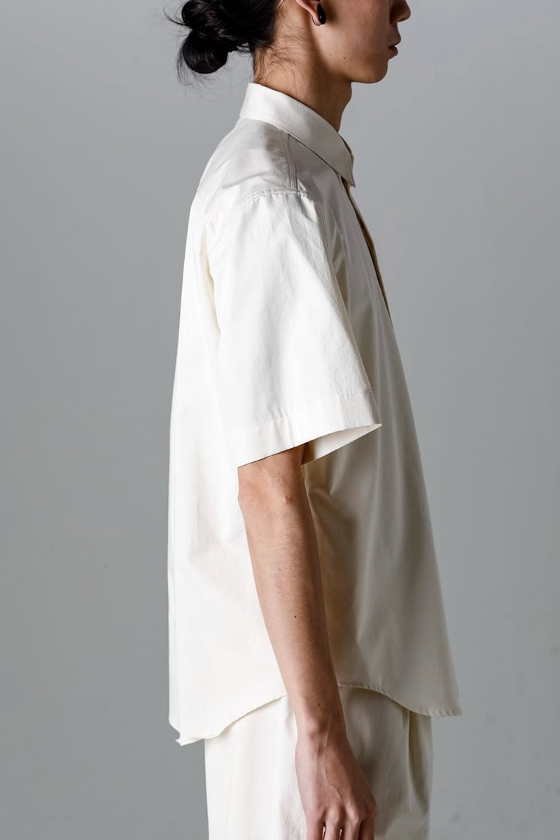 Fly Front Short-Sleeved Shirt Ivory