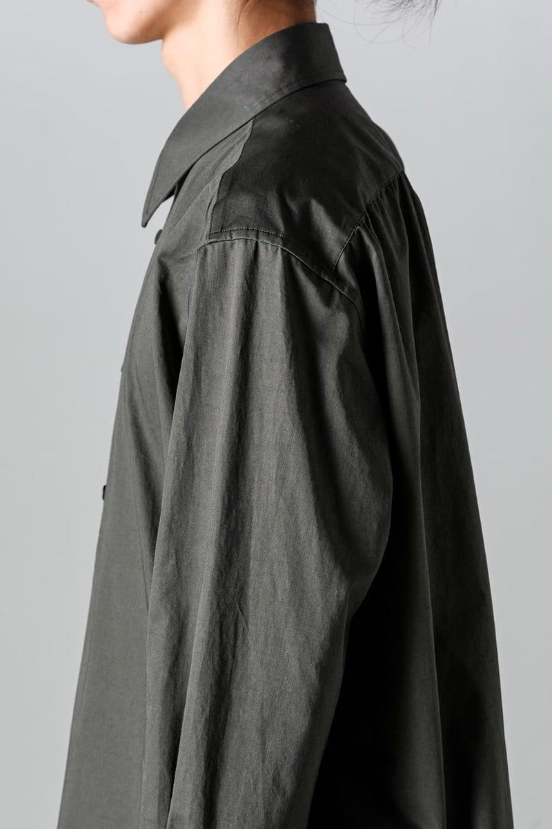 Middle Length Shirt Olive Charcoal