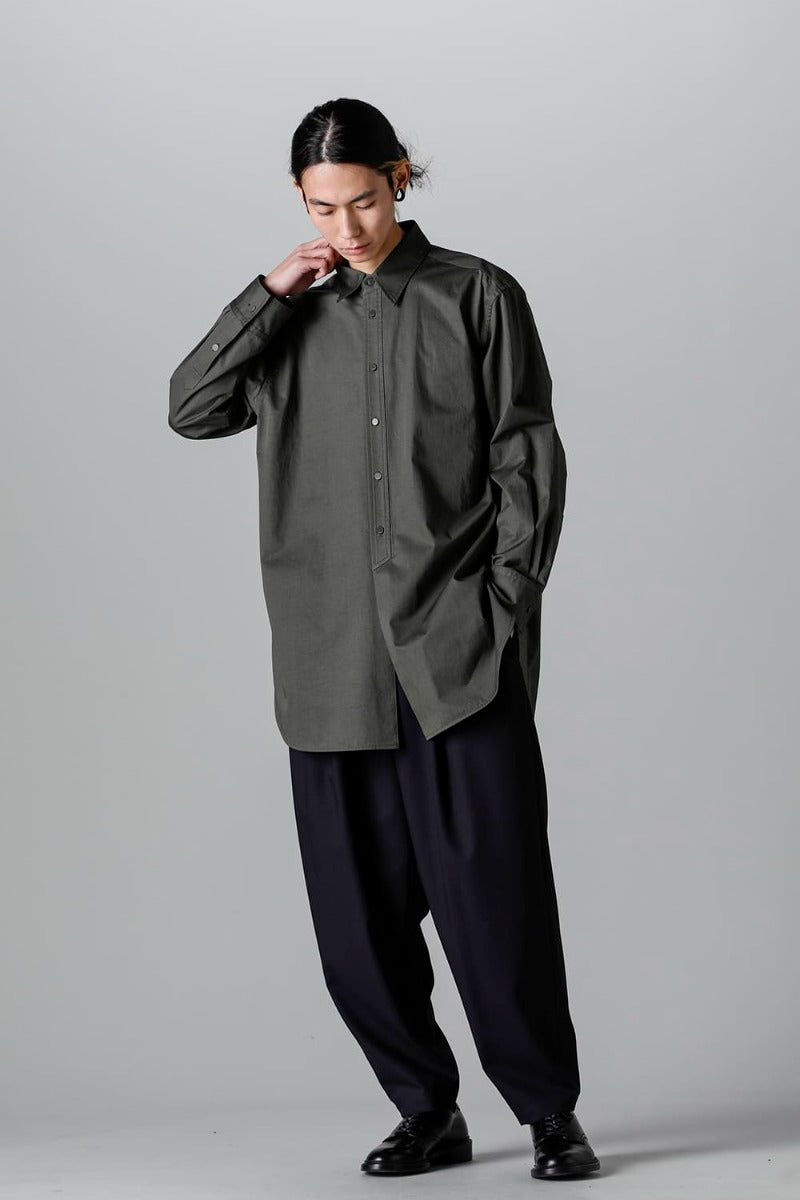 Middle Length Shirt Olive Charcoal