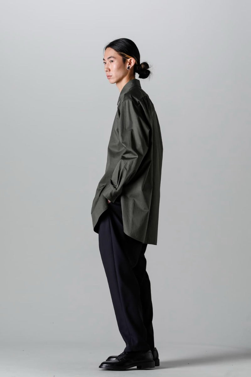Middle Length Shirt Olive Charcoal